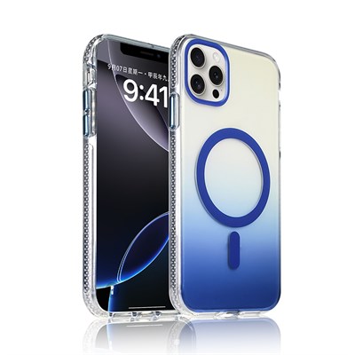 Apple iPhone 15 Pro Max Kılıf M-safe Şarj Özellikli Transparan Renk Geçişli Zore Toros Kapak