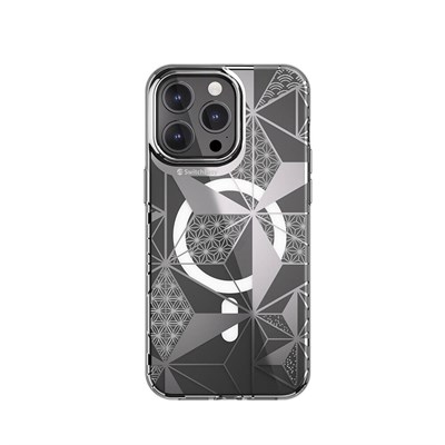Apple iPhone 15 Pro Max Magsafe Şarj Özellikli Çift IMD Baskılı Switcheasy Artist-M Asanoha Kapak