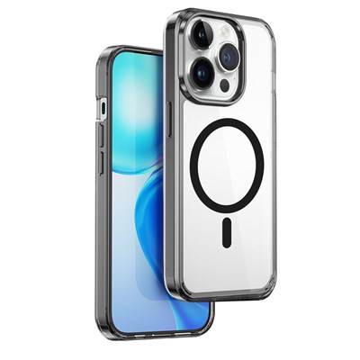 Apple iPhone 15 Pro Max Kılıf Wiwu Magnetic Crystal Sert PC Kapak