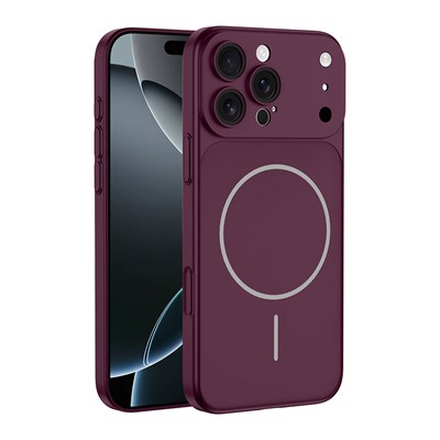 Apple iPhone 15 Pro Max Kılıf Zore M-Safe Şarj Özellikli Kamera Korumalı Spark Kapak