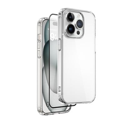Apple iPhone 15 Pro Wiwu Wi-IP001 Kılıf Ekran Koruyucu Kamera Lensi 3in1 Koruma Seti