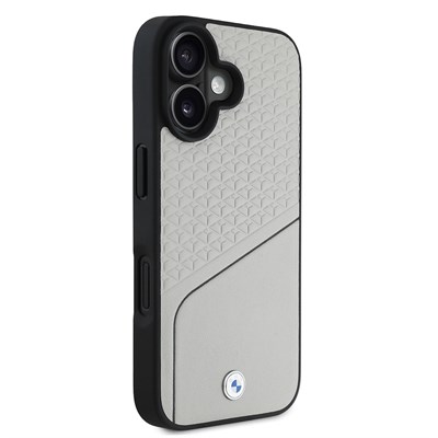 Apple iPhone 16 Kılıf BMW Orjinal Lisanslı Magsafe Şarj Özellikli M Logolu Üç Çizgili Dikiş Detaylı Meshed Tricolor Stripes Kapak