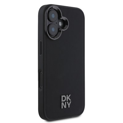 Apple iPhone 16 Kılıf DKNY Orjinal Lisanslı Magsafe Şarj Özellikli Metal Logolu PU Deri Plain Kapak