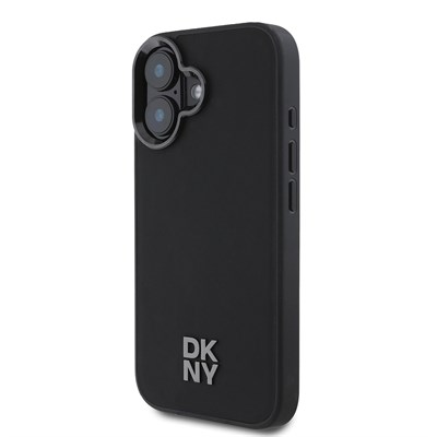 Apple iPhone 16 Kılıf DKNY Orjinal Lisanslı Magsafe Şarj Özellikli Metal Logolu PU Deri Plain Kapak
