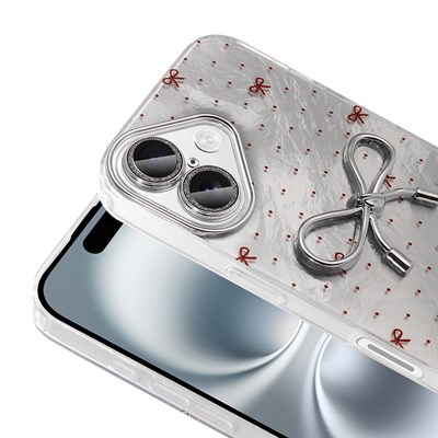 Apple iPhone 16 Kılıf Kamera Korumalı Figürlü Zore Ponti Silikon Kapak