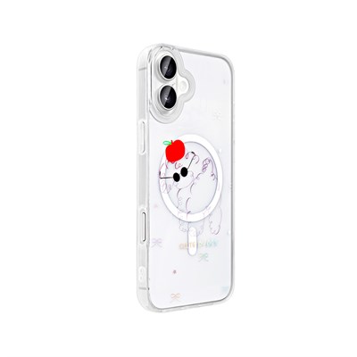 Apple iPhone 16 Kılıf M-Safe Şarj Özellikli Şeffaf Zore Folk Sert Kapak