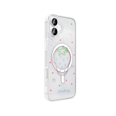Apple iPhone 16 Kılıf M-Safe Şarj Özellikli Şeffaf Zore Folk Sert Kapak