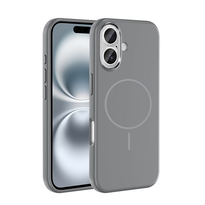 Apple iPhone 16 Kılıf M-Safe Şarj Özellikli Metal Kamera Çerçeveli Zore Edi Silikon Kapak