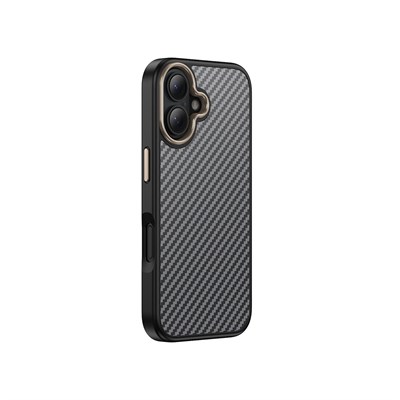 Apple iPhone 16 Kılıf M-safe Şarj Özellikli Karbon Fiber Görünümlü Zore Antina Kapak
