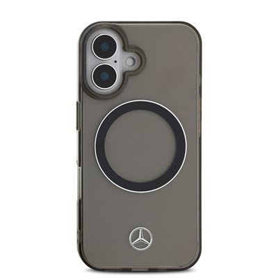 Apple iPhone 16 Kılıf Mercedes Benz Orjinal Lisanslı Magsafe Şarj Özellikli Saydam Yüzey Silver Ring Kapak
