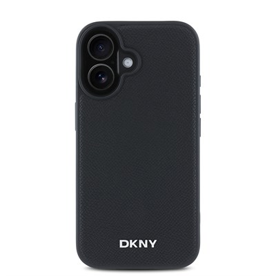 Apple iPhone 16 Plus Kılıf DKNY Orjinal Lisanslı Magsafe Şarj Özellikli Metal Logolu PU Deri Grained Kapak