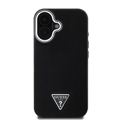 Apple iPhone 16 Plus Kılıf Guess Orjinal Lisanslı Magsafe Şarj Özellikli Grained Triangle Kapak