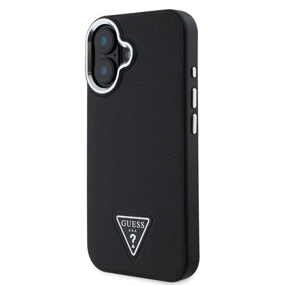 Apple iPhone 16 Plus Kılıf Guess Orjinal Lisanslı Magsafe Şarj Özellikli Grained Triangle Kapak