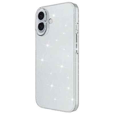 Apple iPhone 16 Plus Kılıf Magsafe Şarj Özellikli Parlayan Simli Şeffaf Zore Redos Kapak