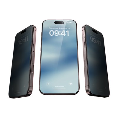 Apple iPhone 16 Pro Hidrofobik Ve Oleofobik Özellikli Benks 0.3mm Privacy Air Shield Ekran Koruyucu 10lu Paket