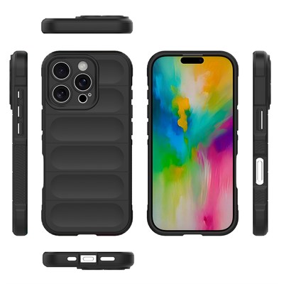 Apple iPhone 16 Pro Kılıf Esnek TPU Oyuklu Arka Yüzey Tasarımlı Zore Etnik Silikon Kapak