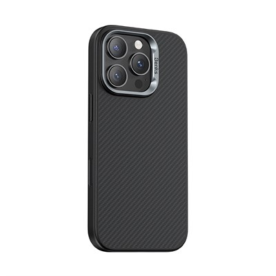 Apple iPhone 16 Pro Kılıf Karbon Fiber M-safe Şarj Özellikli Kamerra Kontrol Butonlu Benks Hybrid ArmorPro 600D Kevlar Kapak