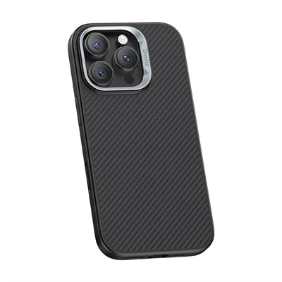 Apple iPhone 16 Pro Kılıf Karbon Fiber M-safe Şarj Özellikli Kamerra Kontrol Butonlu Benks Hybrid ArmorPro 600D Kevlar Kapak