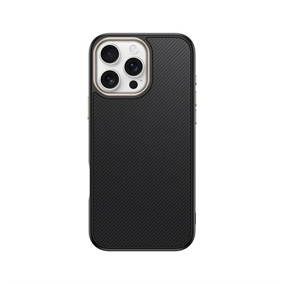 Apple iPhone 16 Pro Kılıf M-safe Şarj Özellikli Karbon Fiber Görünümlü Zore Antina Kapak