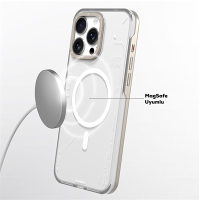 Apple iPhone 16 Pro Kılıf Magsafe Şarj Özellikli Çıkarılabilir Arka Yüzeyli Youngkit Mecha Kapak