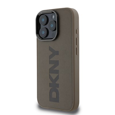 Apple iPhone 16 Pro Max Kılıf DKNY Orjinal Lisanslı Magsafe Şarj Özellikli PU Deri Plain Kapak