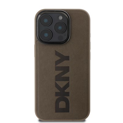 Apple iPhone 16 Pro Max Kılıf DKNY Orjinal Lisanslı Magsafe Şarj Özellikli PU Deri Plain Kapak