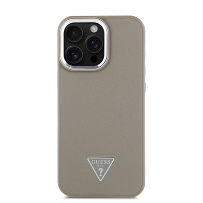 Apple iPhone 16 Pro Max Kılıf Guess Orjinal Lisanslı Magsafe Şarj Özellikli Grained Triangle Kapak
