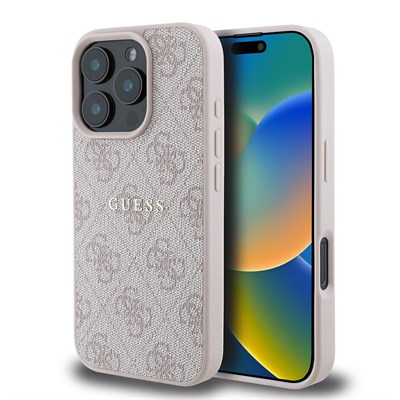 Apple iPhone 16 Pro Max Kılıf Guess Orjinal Lisanslı Magsafe Şarj Özellikli 4G Desenli Yazı Logolu Kapak