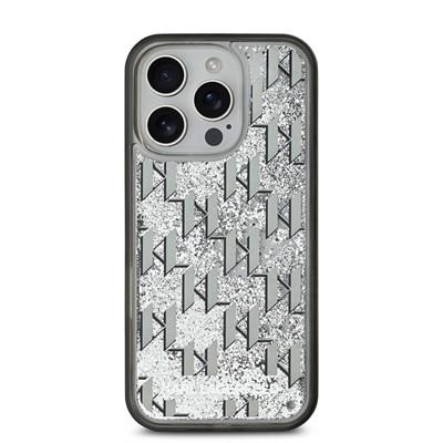 Apple iPhone 16 Pro Max Kılıf Karl Lagerfeld Orjinal Lisanslı Simli KL Yazılı Monogram Gradient Kapak