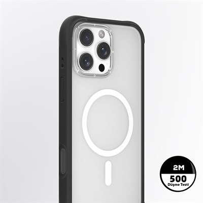 Apple iPhone 16 Pro Max Kılıf Magsafe Şarj Özellikli Raptic AirJoy Serisi Boncuk Tasarımlı 360 Derece Dönebilen Standlı Kapak
