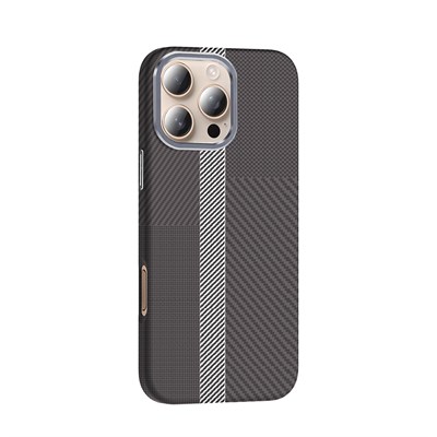 Apple iPhone 16 Pro Max Kılıf Magsafe Şarj Özellikli Karbon Fiber Görünümlü Zore Gros Kapak