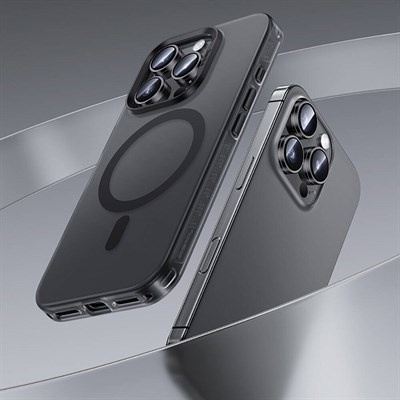 Apple iPhone 16 Pro Max Kılıf Magsafe Şarj Özellikli Taşlı ve Simli Tasarım Mutural Blink Kapak
