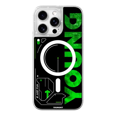 Apple iPhone 16 Pro Max Kılıf Magsafe Şarj Özellikli Airbagli Çift Katmanlı Youngkit Future Streamer Serisi Kapak