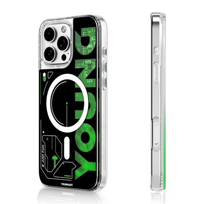 Apple iPhone 16 Pro Max Kılıf Magsafe Şarj Özellikli Airbagli Çift Katmanlı Youngkit Future Streamer Serisi Kapak