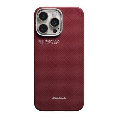 Apple iPhone 16 Pro Max Kılıf M-safe Şarj Özellikli Aramid Fiber Pitaka Harvard University Serisi Kapak