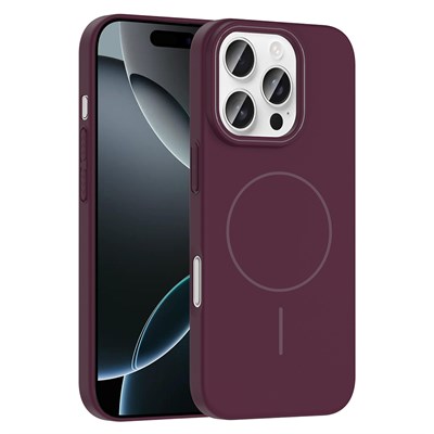 Apple iPhone 16 Pro Max Kılıf Magsafe Şarj Özellikli Zore Ruby Silikon Kapak