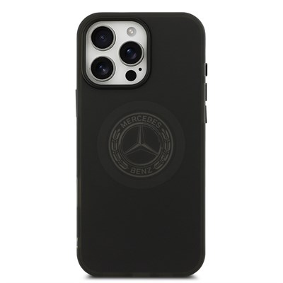 Apple iPhone 16 Pro Max Kılıf Mercedes Benz Orjinal Lisanslı M-safe Şarj Özellikli Buzlu PC Nostaljik Yıldız Dizayn Kapak