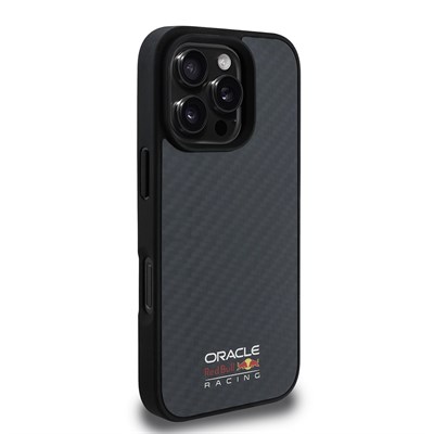 Apple iPhone 16 Pro Max Kılıf Redbull Orjinal Lisanslı Magsafe Şarj Özellikli Karbon Fiber Tasarımlı Parlayan Logolu Kapak