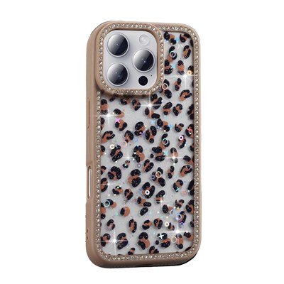 Apple iPhone 16 Pro Max Kılıf Taşlı ve Simli Tasarım Zore Azra Kapak