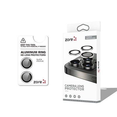 Apple iPhone 16 Zore CL-12 Premium Safir Parmak İzi Bırakmayan Anti-Reflective Kamera Lens Koruyucu