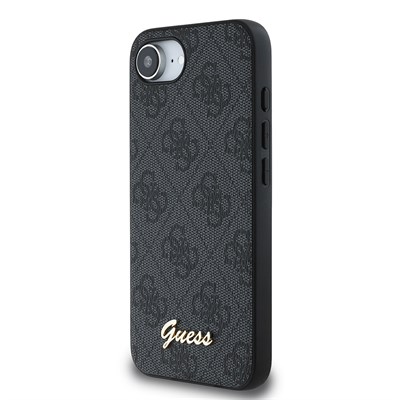 Apple iPhone 16E Kılıf Guess Orjinal Lisanslı 4G Desenli Script Metal Logolu Kapak