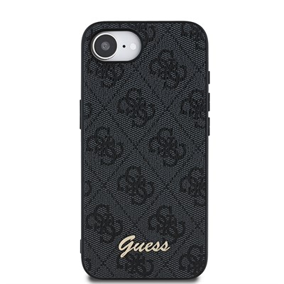 Apple iPhone 16E Kılıf Guess Orjinal Lisanslı 4G Desenli Script Metal Logolu Kapak