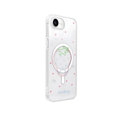 Apple iPhone 16E Kılıf M-Safe Şarj Özellikli Şeffaf Zore Folk Sert Kapak