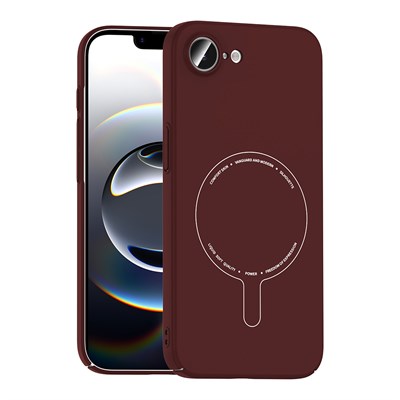 Apple iPhone 16E Kılıf M-Safe Şarj Özellikli Kamera Korumalı Zore Elio Sert PC Kapak