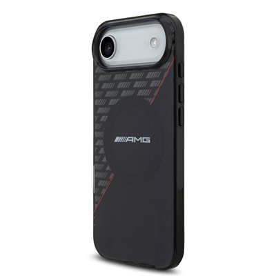 Apple iPhone 17 Air Kılıf AMG Orjinal Lisanslı M-safe Şarj Özellikli Çift Katmanlı Kırmızı Çapraz Çizgili Kapak