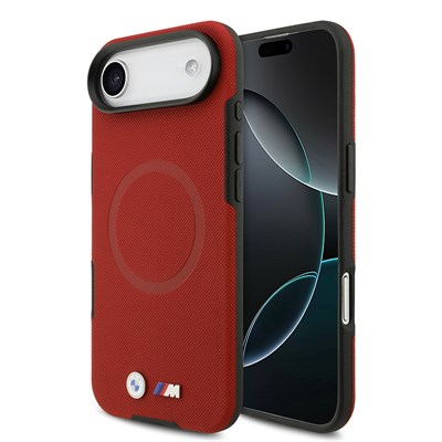 Apple iPhone 17 Air Kılıf BMW Orjinal Lisanslı M-safe Şarj Özellikli Metal Logolu Delikli M Dizayn Deri Kapak