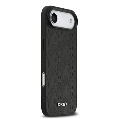 Apple iPhone 17 Air Kılıf DKNY Orjinal Lisanslı M-safe Şarj Özellikli 3D Yazılı Grid Pattern Kapak