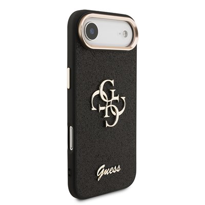 Apple iPhone 17 Air Kılıf Guess Orjinal Lisanslı 4G Büyük Metal Kamera Çerçeveli ve Logolu Glitter Kapak