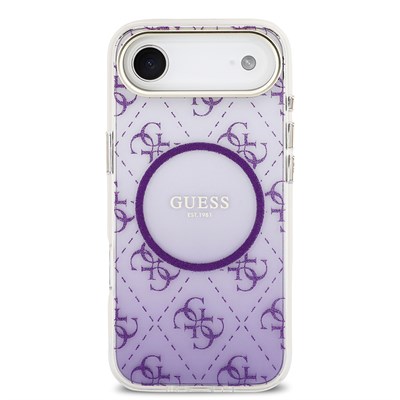 Apple iPhone 17 Air Kılıf Guess Orjinal Lisanslı M-safe Şarj Özellikli 4G Desenli Simli Silikon Kapak