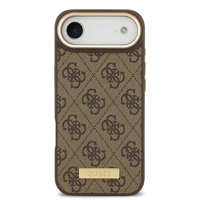 Apple iPhone 17 Air Kılıf Guess Orjinal Lisanslı M-safe Şarj Özellikli Metal Kamera Çerçeveli Üçgen Logolu Glitter Kapak